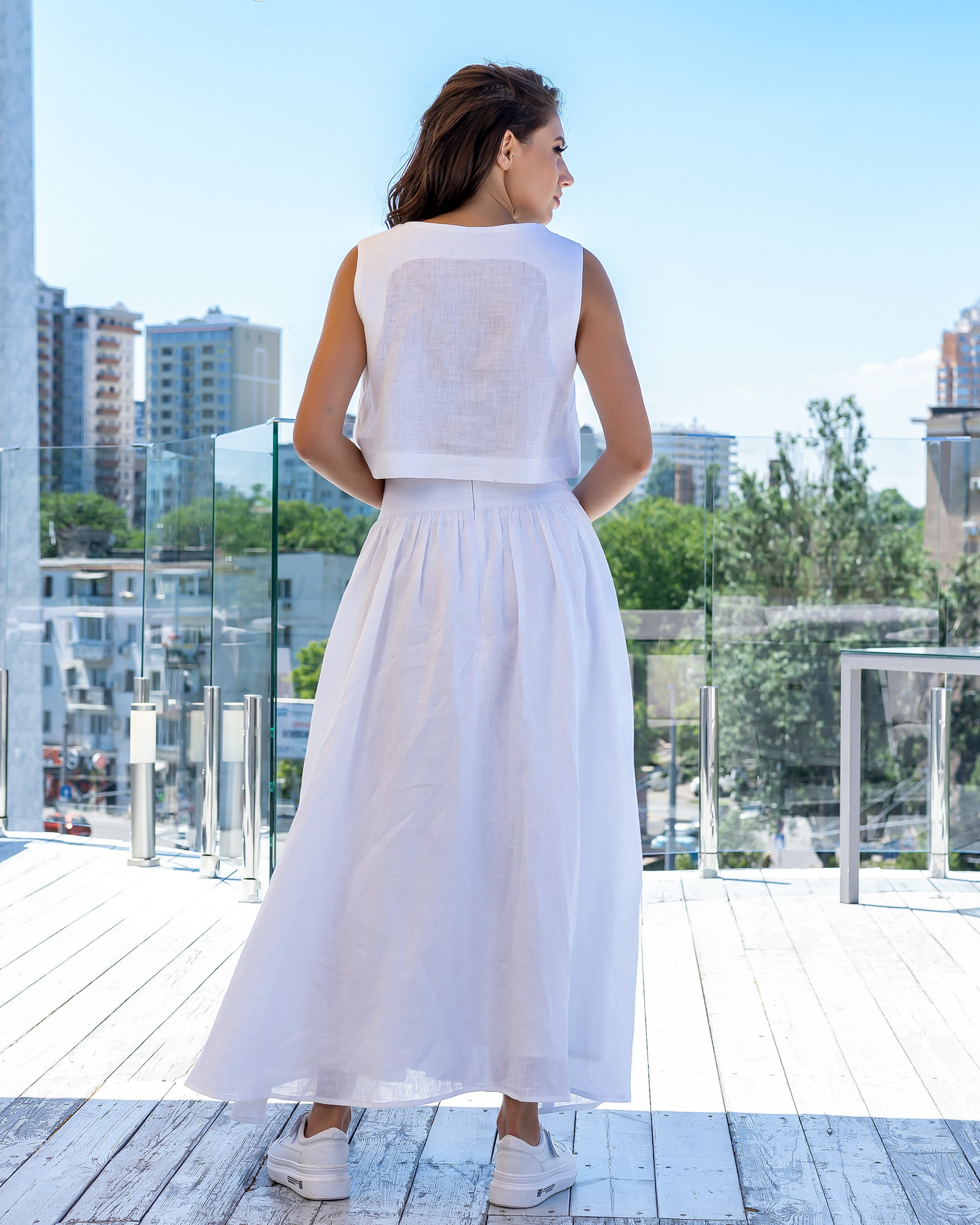 STELLA LINEN SKIRT (WHITE)