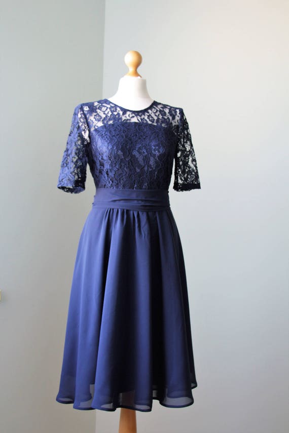 Vestido azul marino corto vestido dama honor azul marino - Etsy México