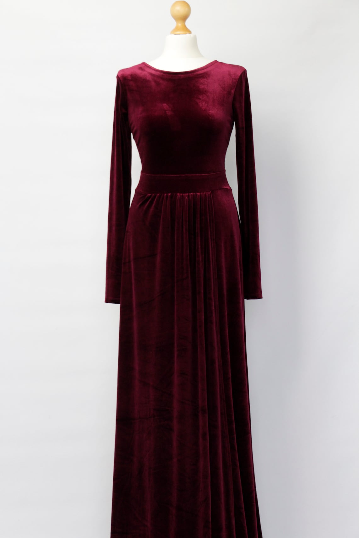 Long Sleeve Velvet Maxi Dress main image 1