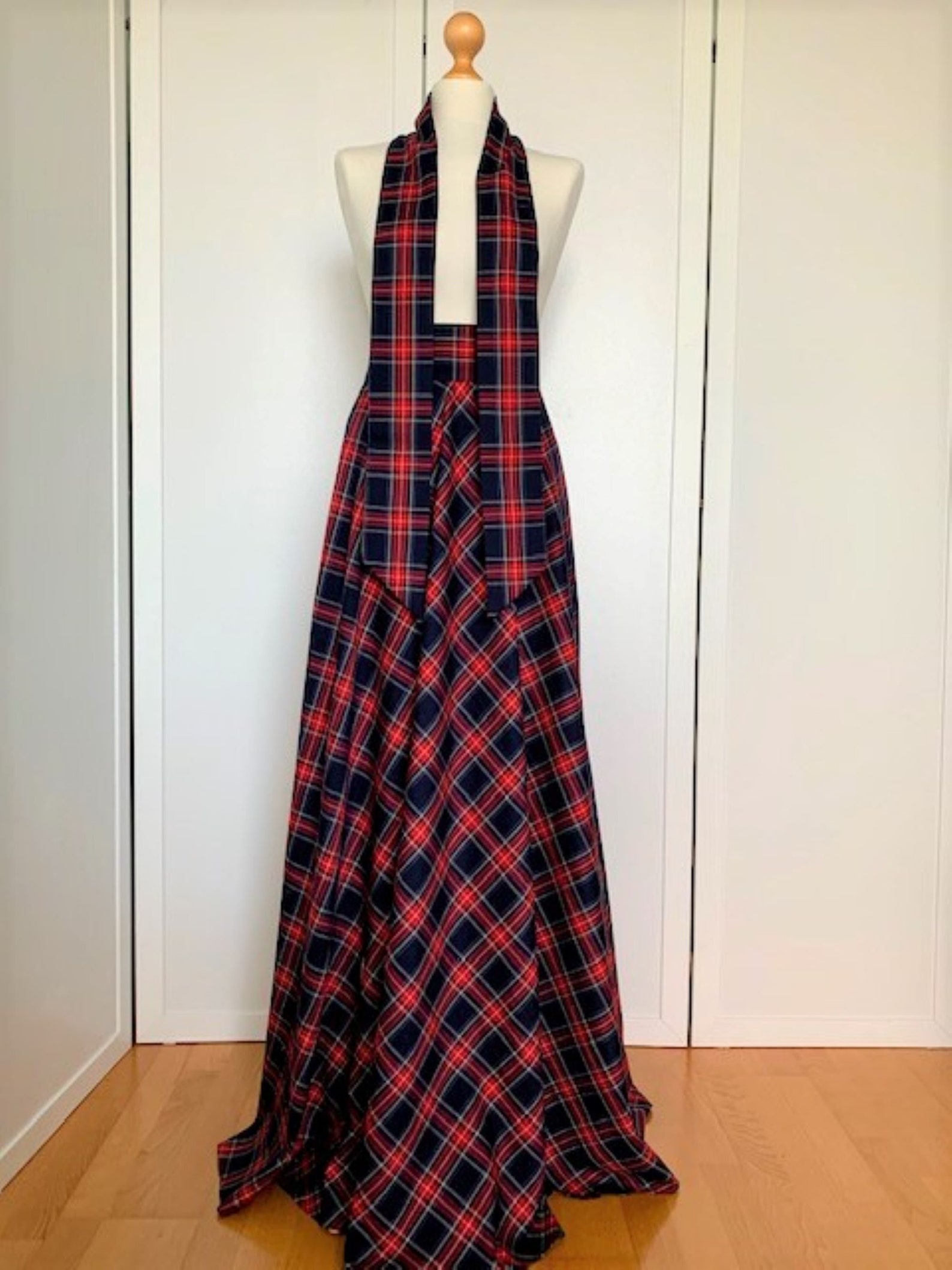 Winter Plaid Maxi Skirt Navy Blue Plaid Maxi Skirt Long Tartan - Etsy