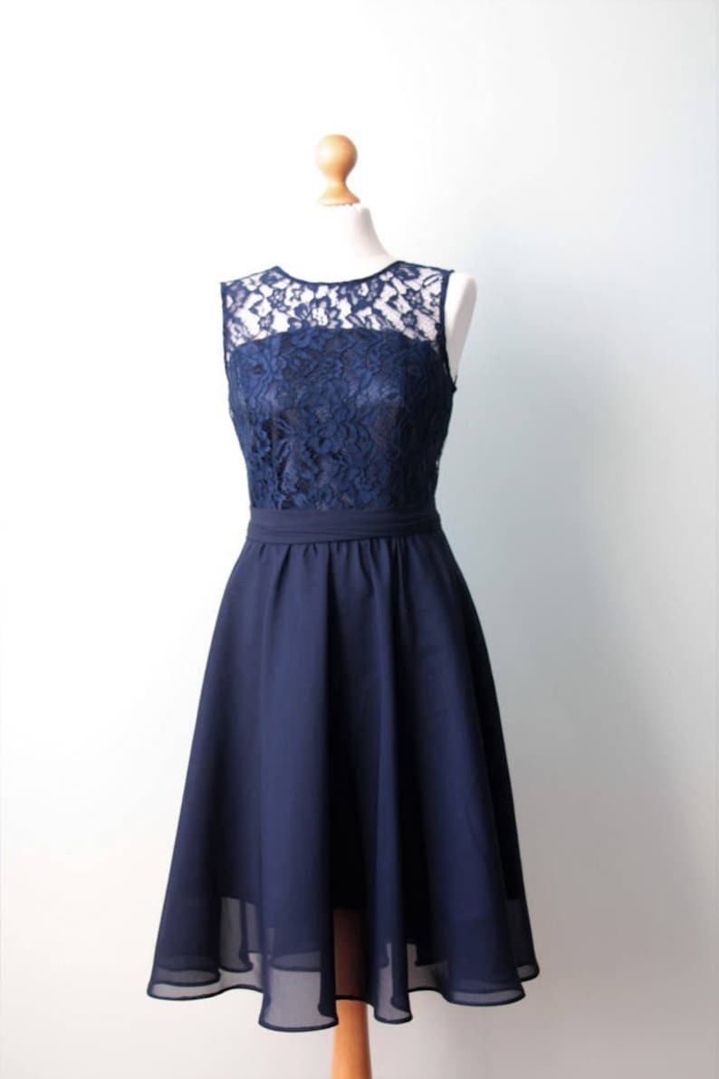 Short Navy Bridesmaid Dresses