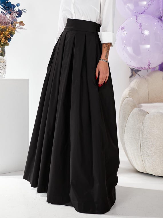 Black Maxi Skirt/ Long Black Skirt /wedding Skirt/maxi Skirt