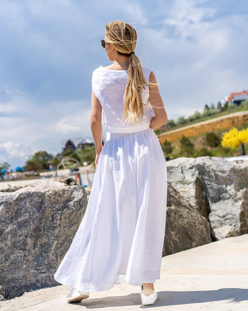 Linen Skirt White Linen Skirt Linen Skirts for Woman | Etsy