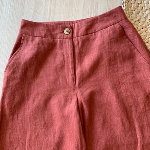 Linen Pants for Women/ Сulottes Linen Pants/Palazzo Pants/Loose Linen Pants for Women/ Flax pants/100% Pure Linen image 6