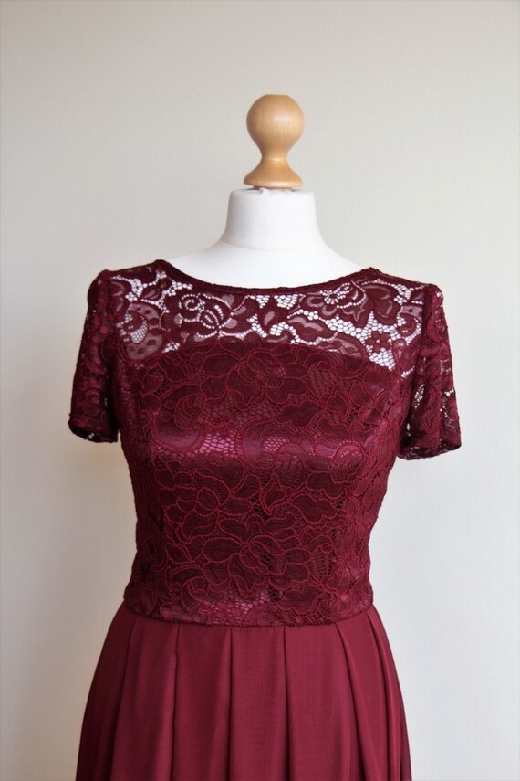 etsy burgundy bridesmaid dress