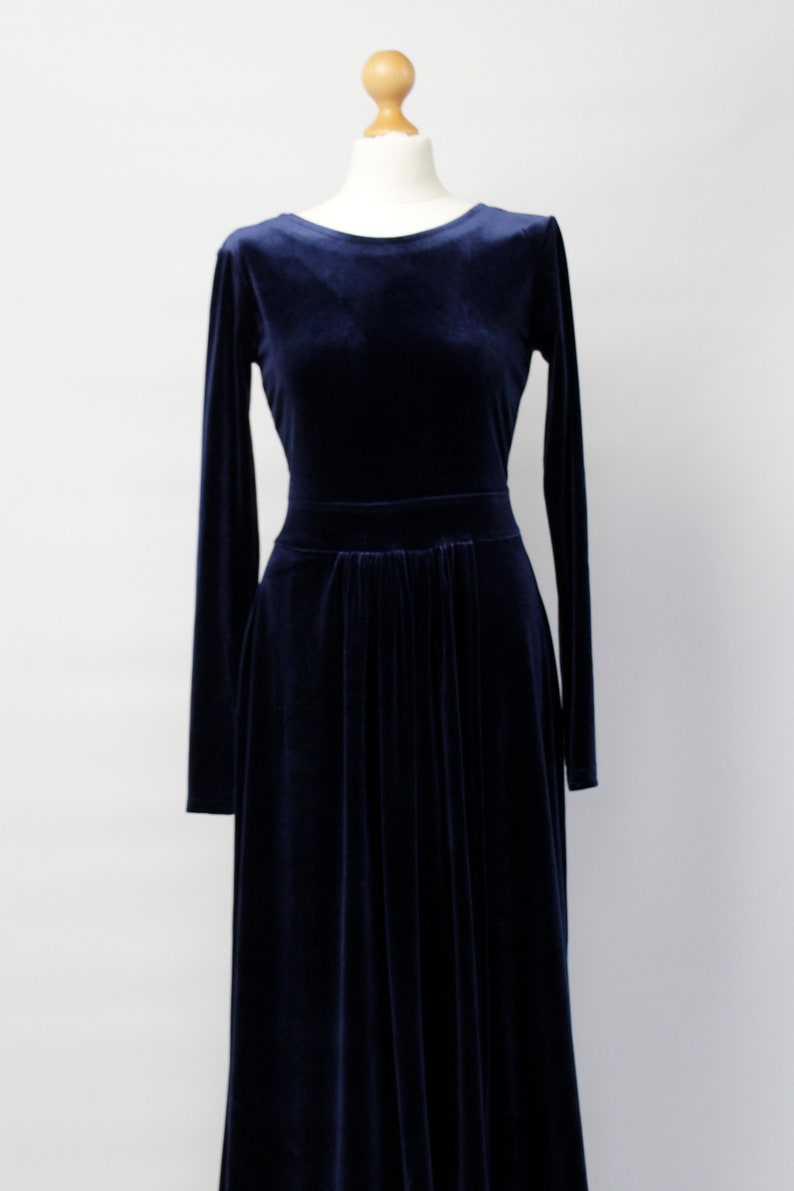 One Shoulder Full of charm Twist Detail Velvet Slim-fit Maxi Bridesmaid Dress main image 1