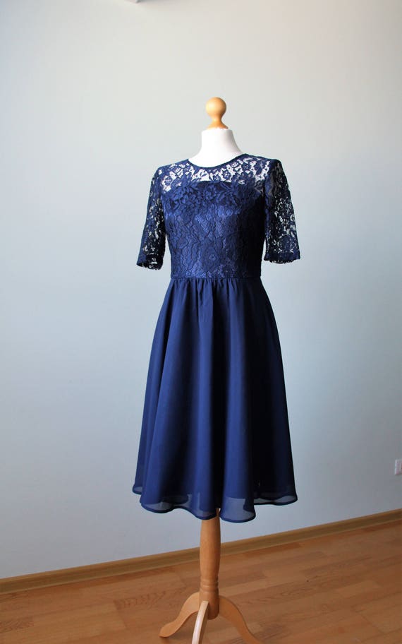 Vestido azul marino corto vestido dama de honor azul marino - Etsy México Vestido azul marino corto vestido dama de honor azul marino - Etsy México