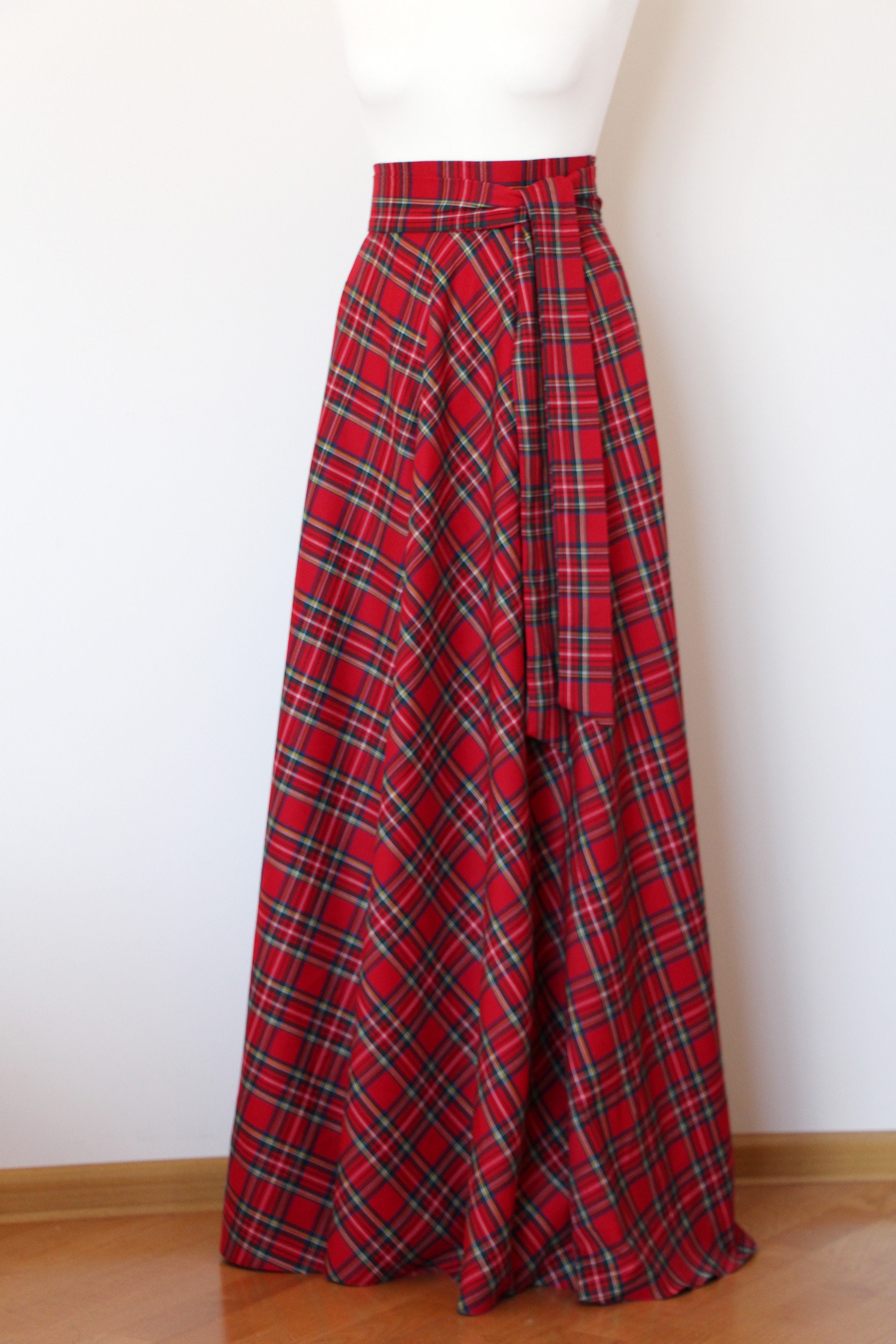 Red Tartan Maxi Skirt Red Plaid Maxi Skirt Red Maxi Skirt With Etsy Canada