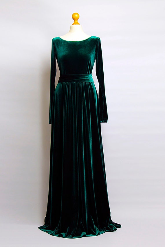 green velvet party dress