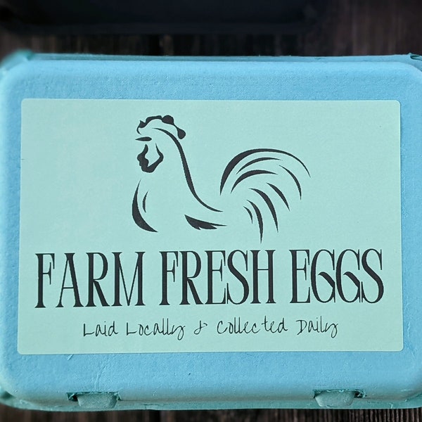 Colorful Egg Carton Labels for Vintage Themed Poultry Cartons, Farm Fresh Eggs Customize, Personalize