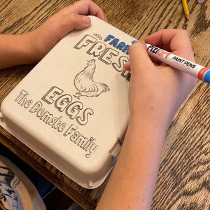 DIY Color Your Own Egg Cartons - Vintage Farm Design, Personalized