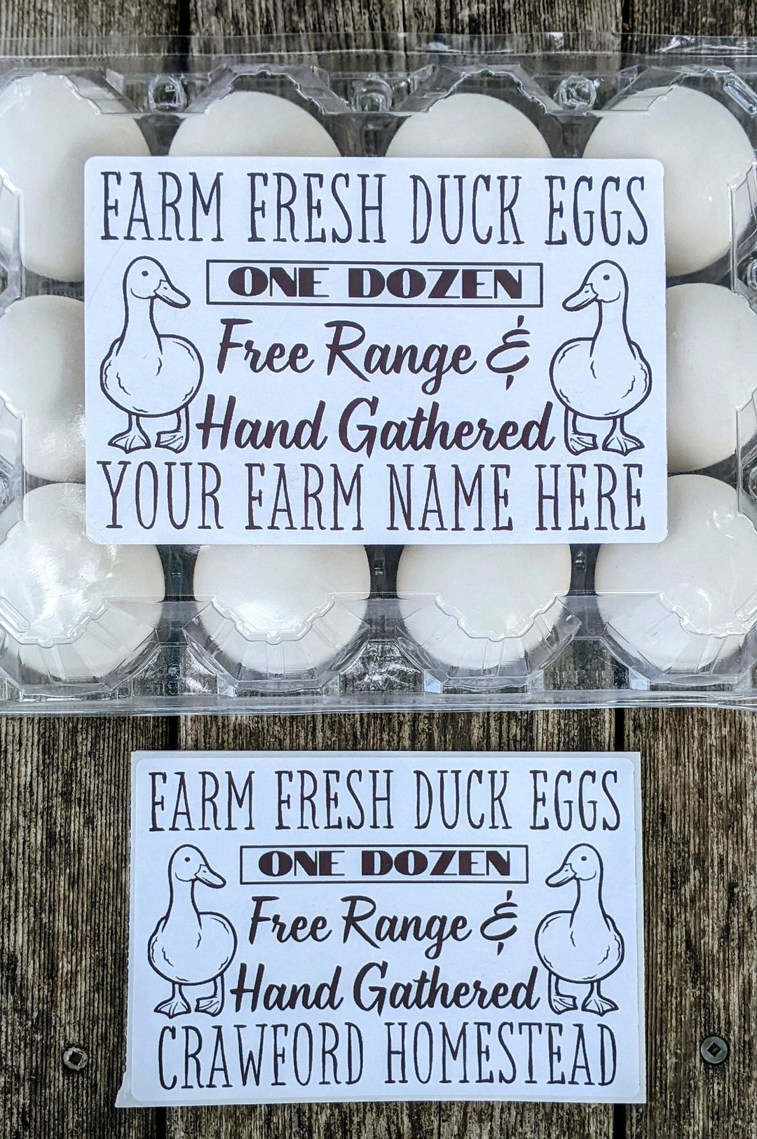 Personalized Duck Egg Carton Labels, Vintage Style, Farm Fresh (4x6 ...