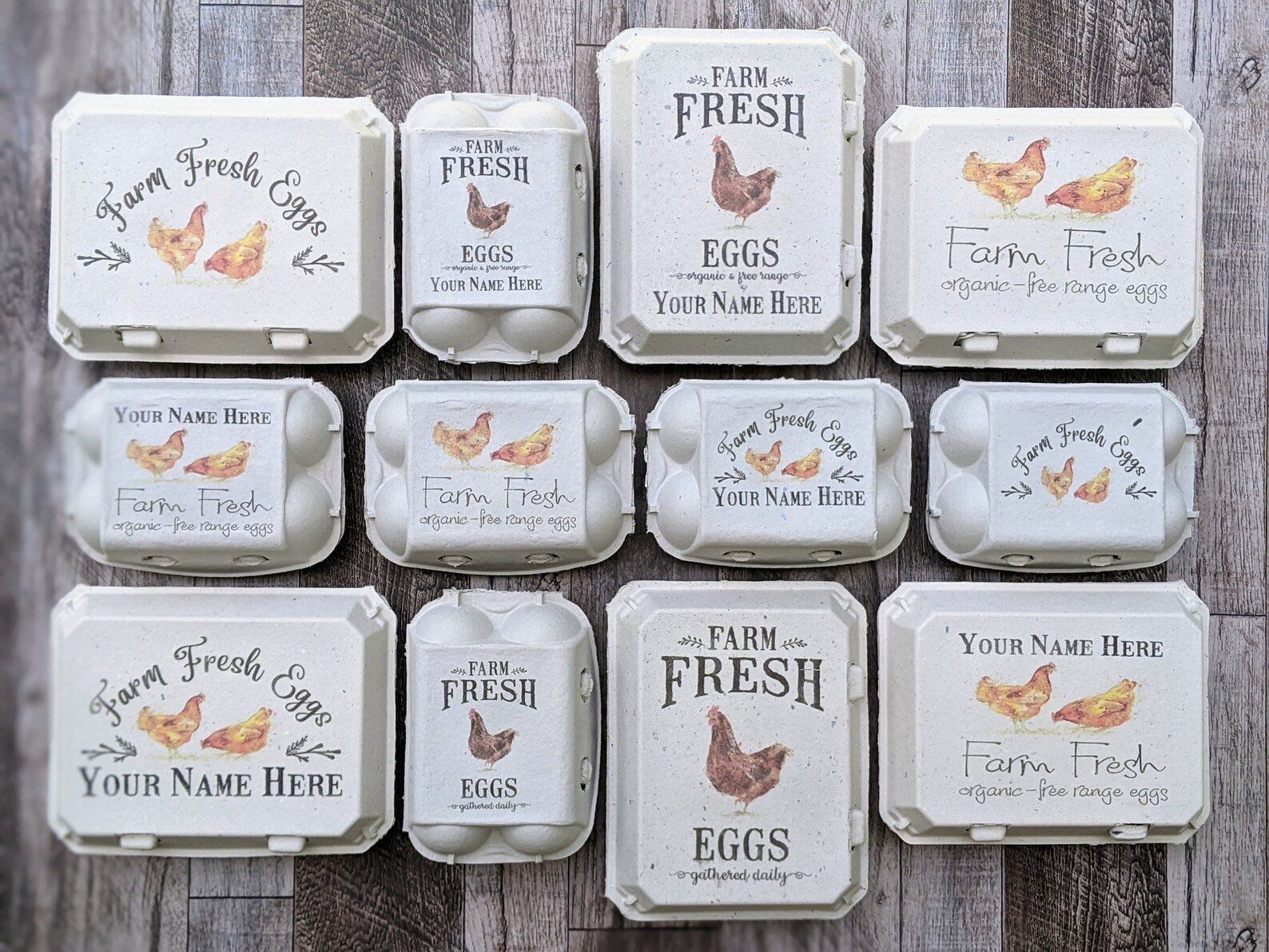 Egg Cartons-vintage Themed COLOR Printed Full Dozen 12 or 6 - Etsy