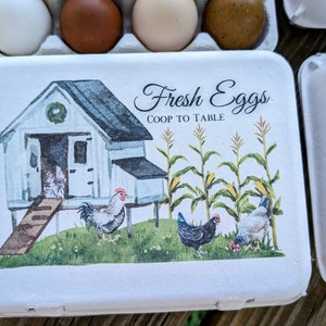 Printed Egg Cartons, Farmhouse Chicken Coop Design, Customizable