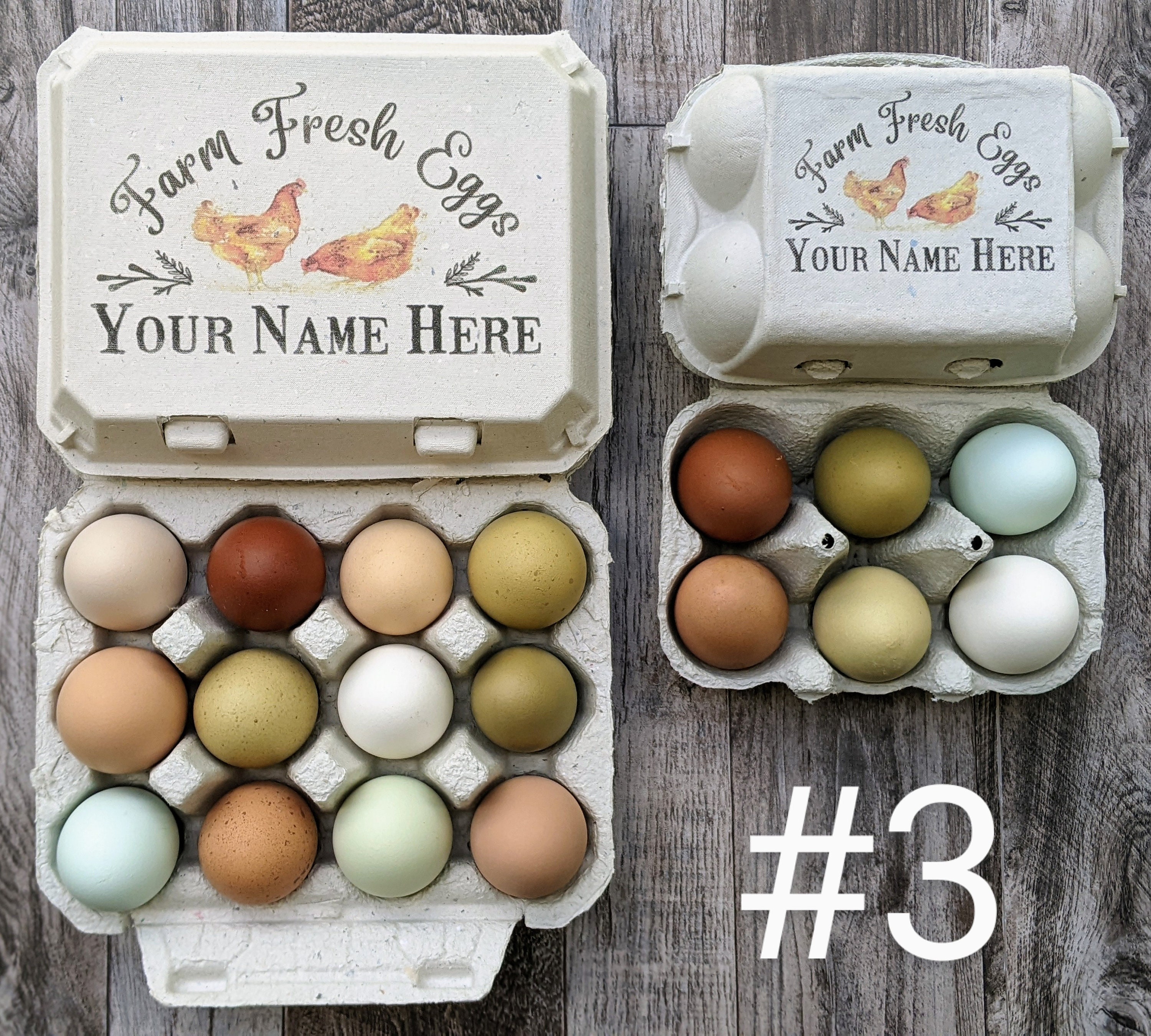 Duck Egg Cartons 12 Cell Vintage Themed With Color Printing 