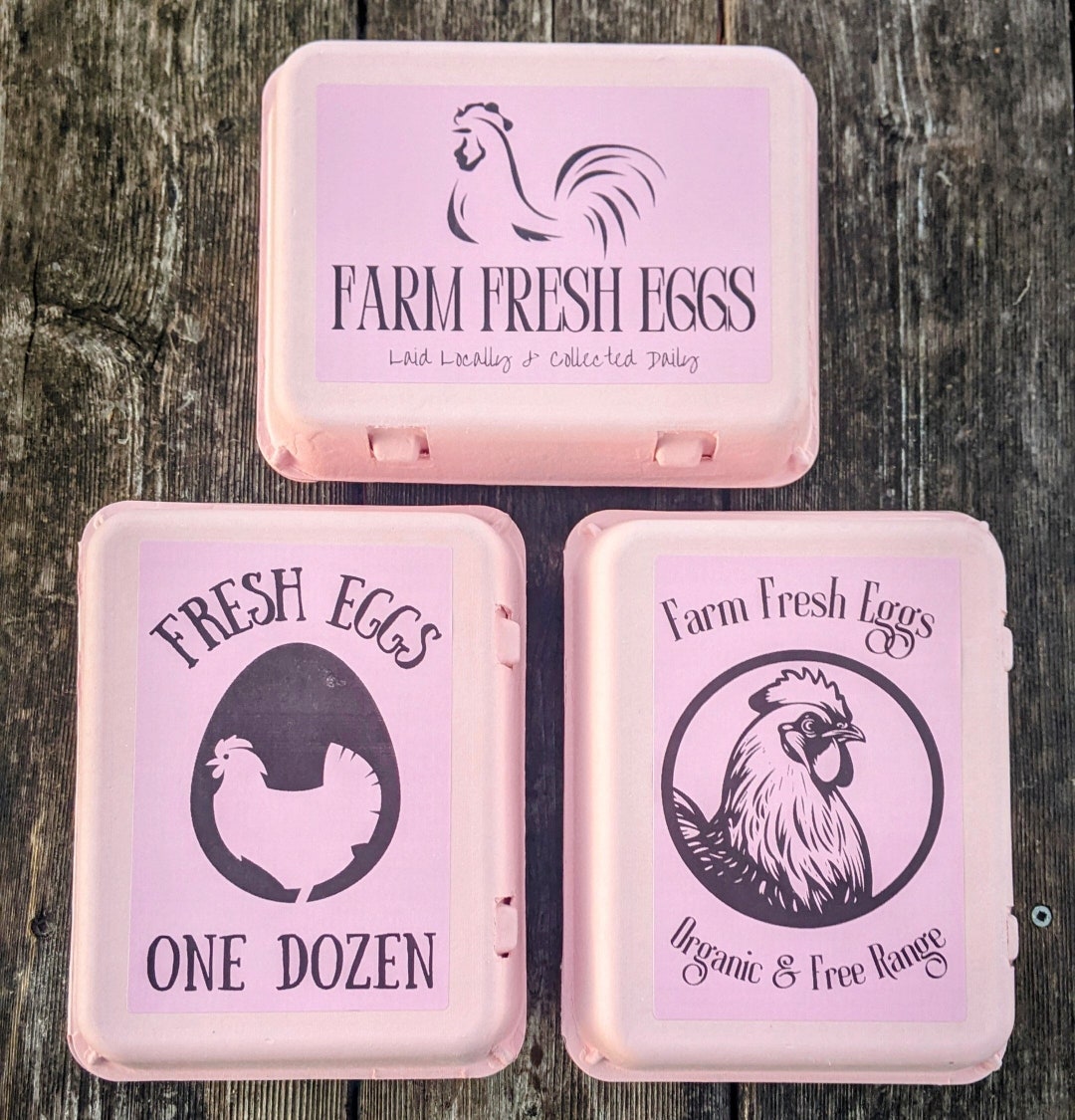 Colorful Egg Carton Labels for Vintage Themed Poultry Cartons Etsy