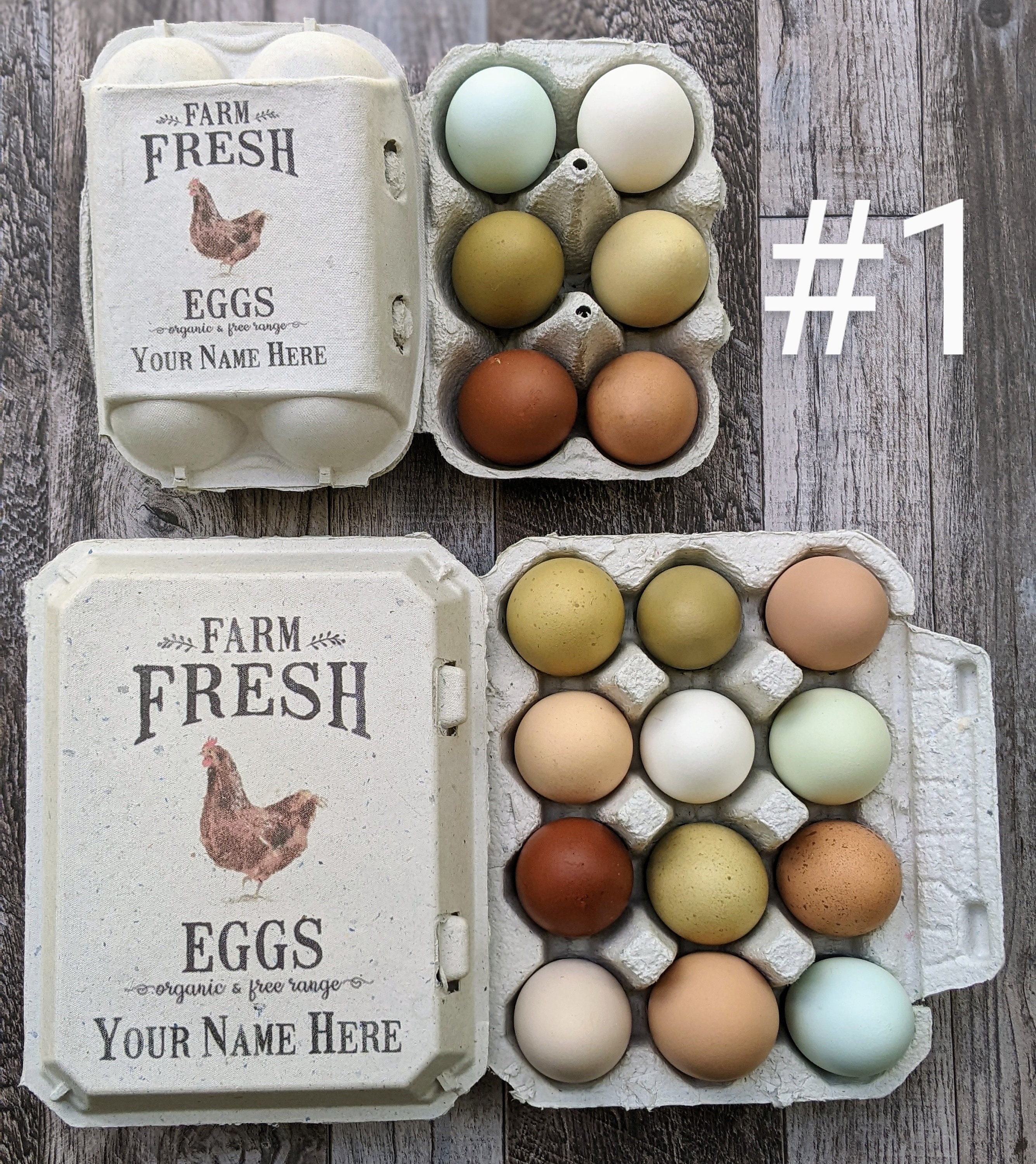 Egg Cartons-vintage Themed COLOR Printed Full Dozen 12 or 6 - Etsy