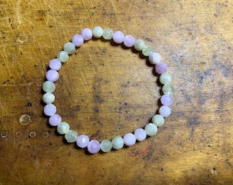 Facettiertes Kunzit Kristall Perlen Armband *MADE TO ORDER*