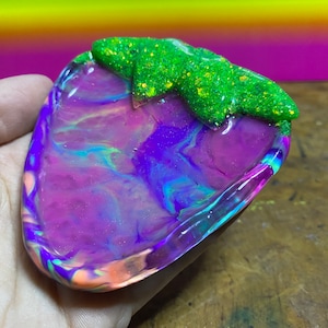 Tie dye glitter resin berry dish