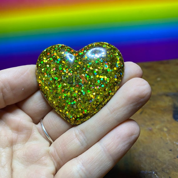 F*** golden glitter resin keychain or magnet