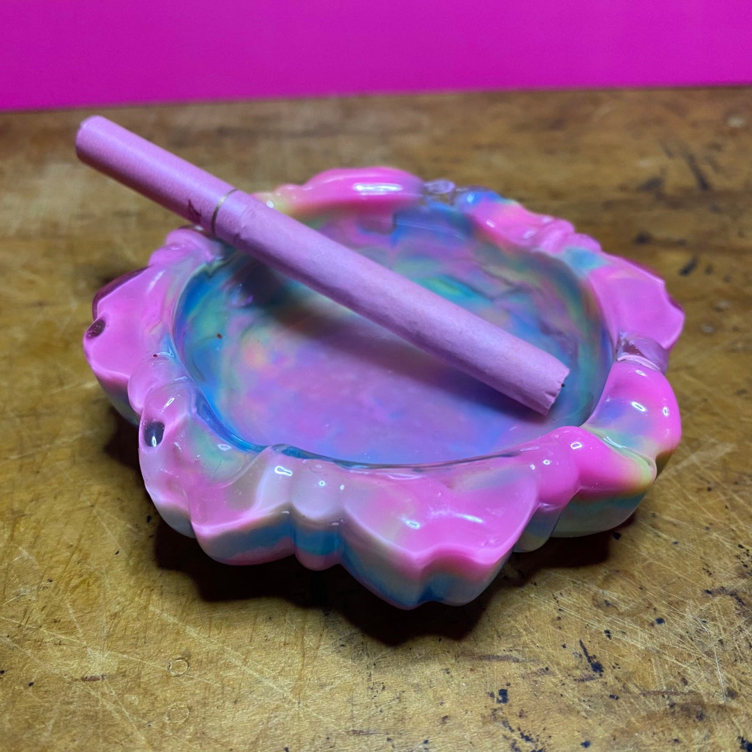 Primary Smokey Rainbow Resin Flower Ashtray Etsy