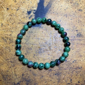 Ruby zoisite crystal beaded bracelet *MADE TO ORDER*
