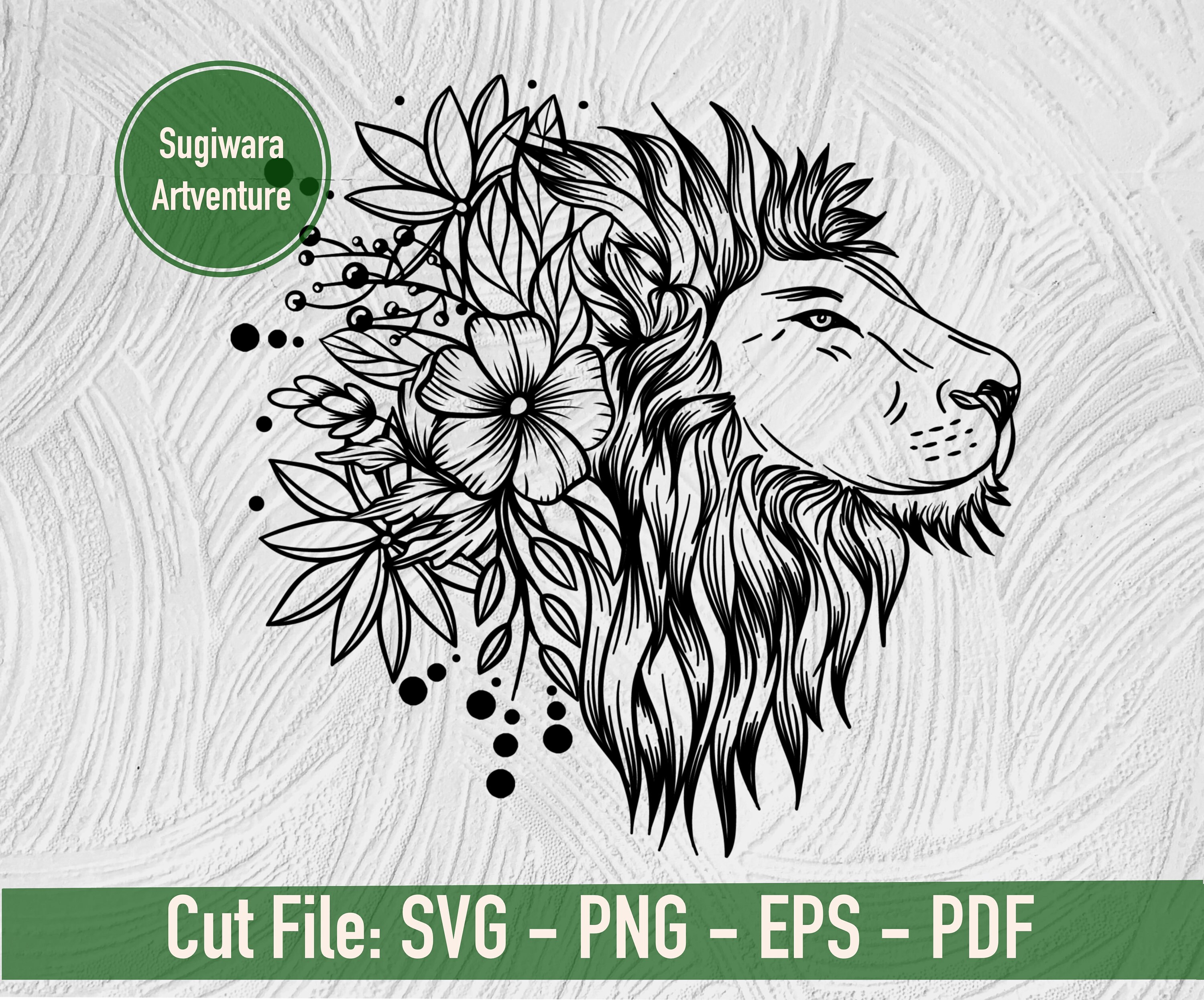 Download SAVE 30% for 3 ITEMS Lion SVG Lion Face Clipart Floral | Etsy