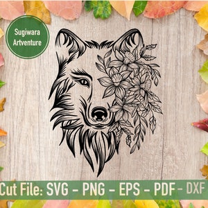 Wolf Flower SVG Wolf Head Svg Svg Files for Cricut Wolf - Etsy Canada