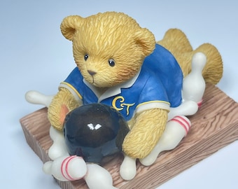 Caixa de música de pelúcia!! Estatueta de ursinhos vintage estimada dos anos 90. Bruce "Marquei um gol quando te conheci" .