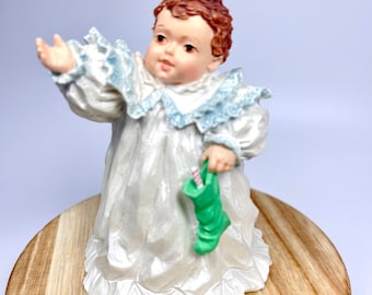 Maud Humphrey Bogart-Holiday Surprise H5551 1990 adorável pequena estatueta vintage de 1990