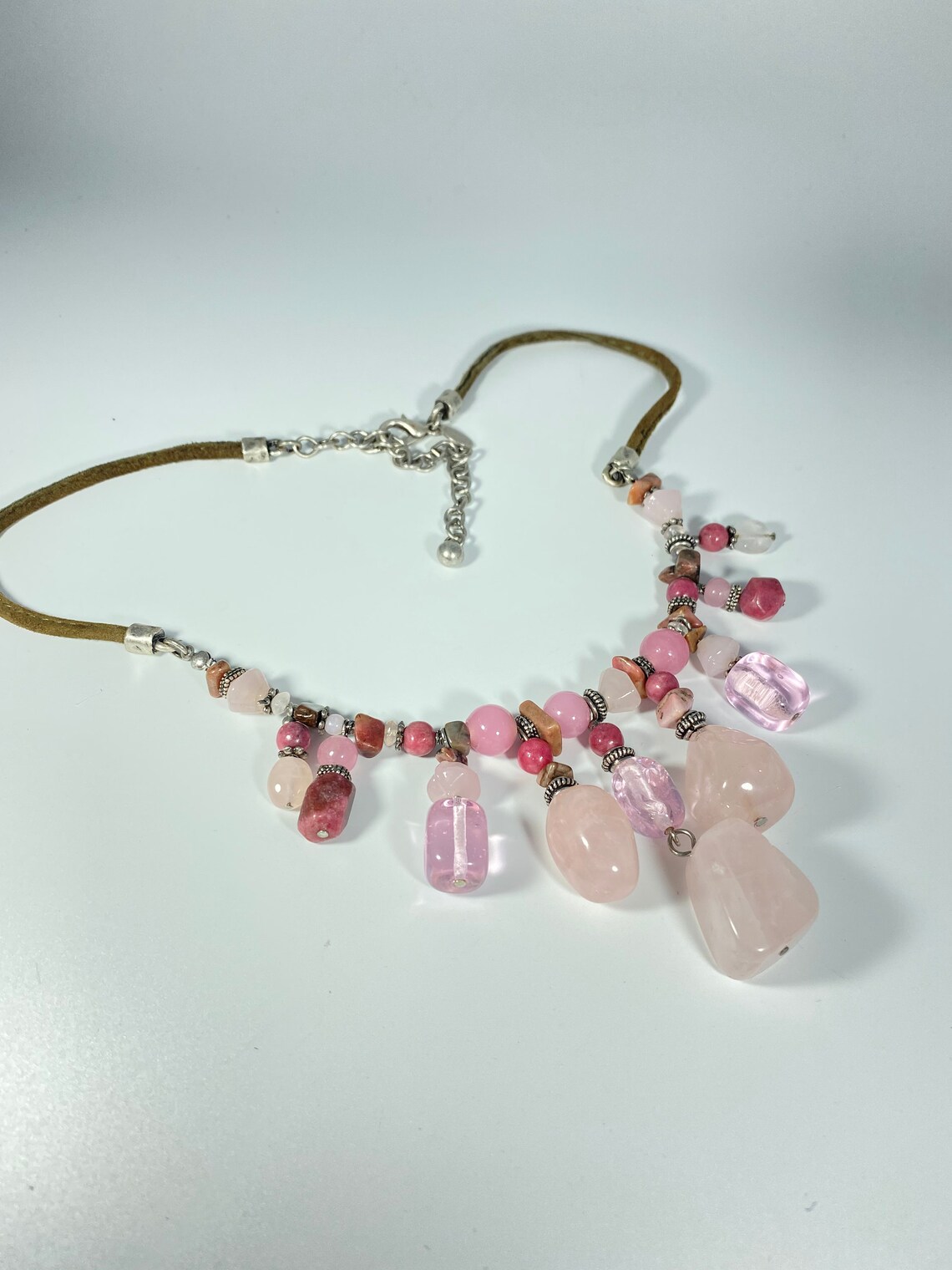 vintage rose quartz necklace vintage rose quartz necklace