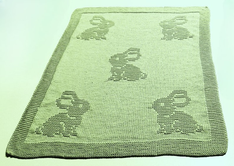 Bunnies, Baby Blanket, Knitting Baby Blanket, Newborn, immagine 2