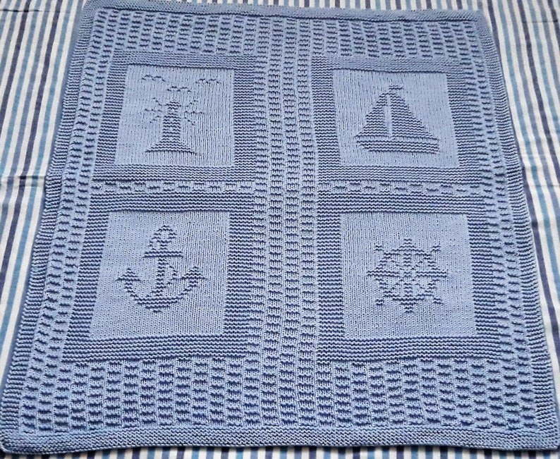 Baby Blanket Knitting PATTERN/ Baby Blanket PATTERN /nautical Etsy