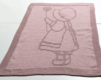 Romantische Babydecke für Mädchen, strickende Babydecke für Neugeborene