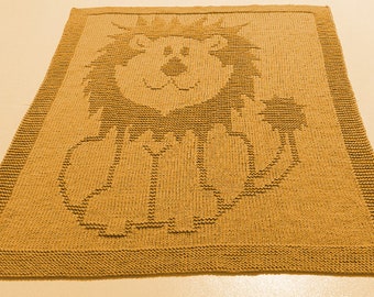 Lion Baby blanket/knitting PATTERN/DK yarn