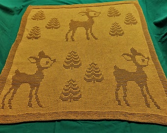 Bambi Baby Blanket/knitting/Pattern/English/DK yarn