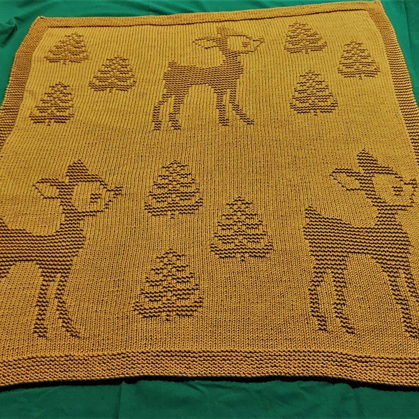 Bambi Baby Blanket/knitting/Pattern/English/DK yarn