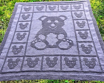 Teddy Bear Baby Blanket / Only English Pattern/ Pattern PDF only