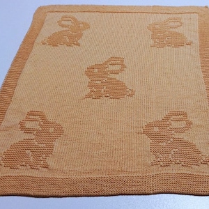 Bunnies, Baby Blanket, Knitting Baby Blanket, Newborn, immagine 1