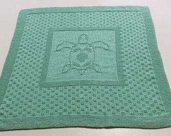 Turtle Baby Blanket/knitting Baby Blanket/Pattern/English/DK yarn