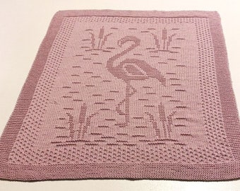 Flamingo Baby Blanket/knitting Baby Blanket/Pattern/English/DK yarn