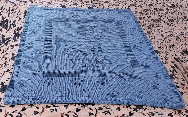 My Puppy Baby blanket/knitting PATTERN/DK yarn immagine 1