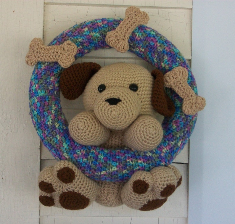 Call it Puppy Love Crochet Wreath Ready to Ship