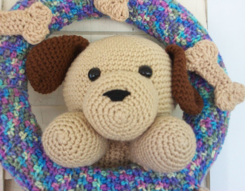 Call it Puppy Love Crochet Wreath Ready to Ship