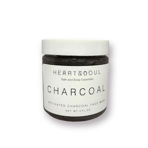 Natural Handmade Vegan Face Mask-Activated Charcoal Face Mask | Organic Face Mask | Cruelty Free-Facial Care | Acne Treatment | 4oz