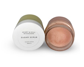 SAMPLES – Natural Handmade Sugar Scrub – Foaming Whipped Sugar Scrub | Travel Size 1 oz | Vegan | Cruelty-Free | Organic Skincare