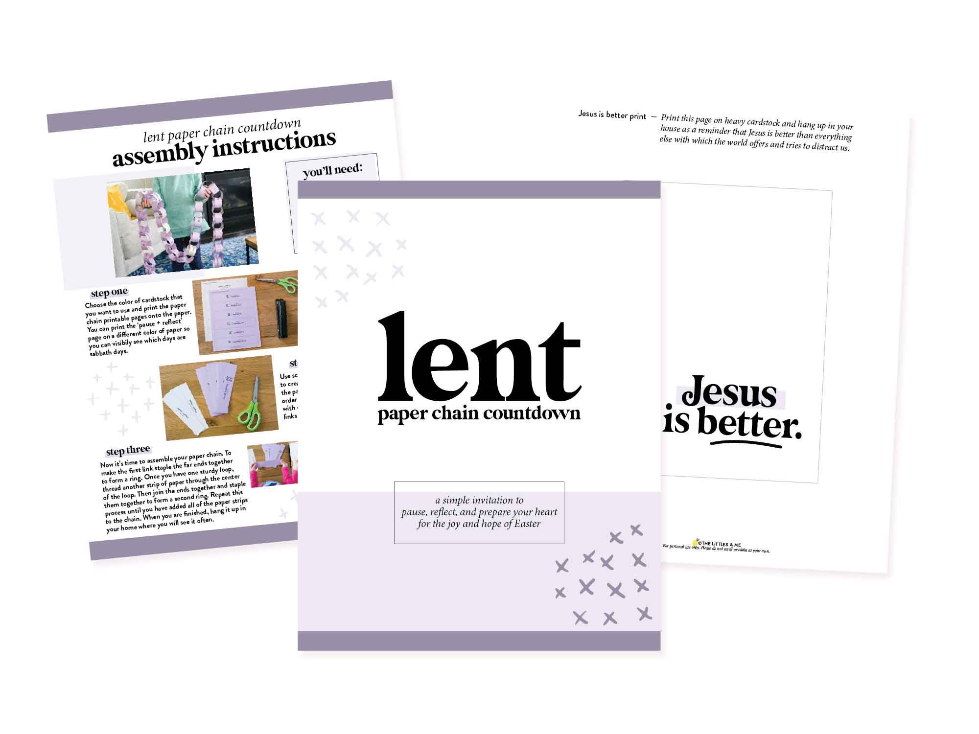 Scripture Chain Paper PRINTABLE Lent Paper Chain Scripture Countdown | Lent Printable ...