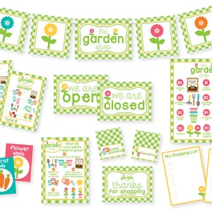 PRINTABLE Garden Shop Pretend Play Kit Kids Pretend Play Printable Kids Activities Garden Party Dramatic Play image 1