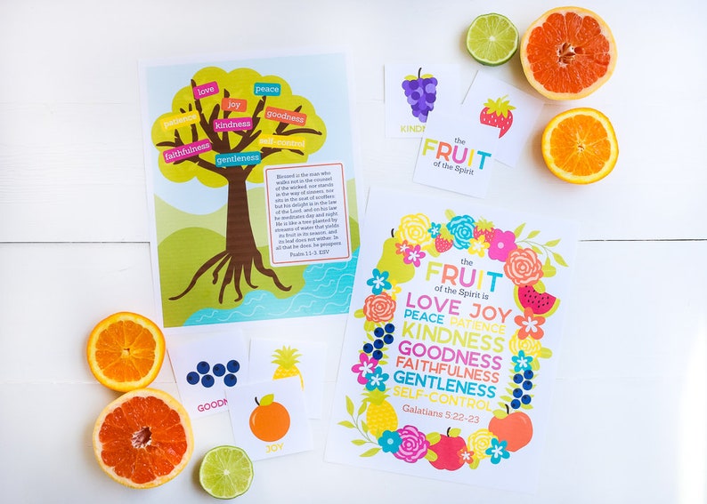 PRINTABLE Fruit of the Spirit Bible Activity Pack Bible Activity Kids Bible Study Sunday School Activity Christian Homeschooling image 5