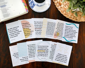 PRINTABLE Be Still Scripture Cards | Bible Verses for Anxiety | Trust in the Lord | Bible Cards | Scripture Memory | Mom Verse Cards